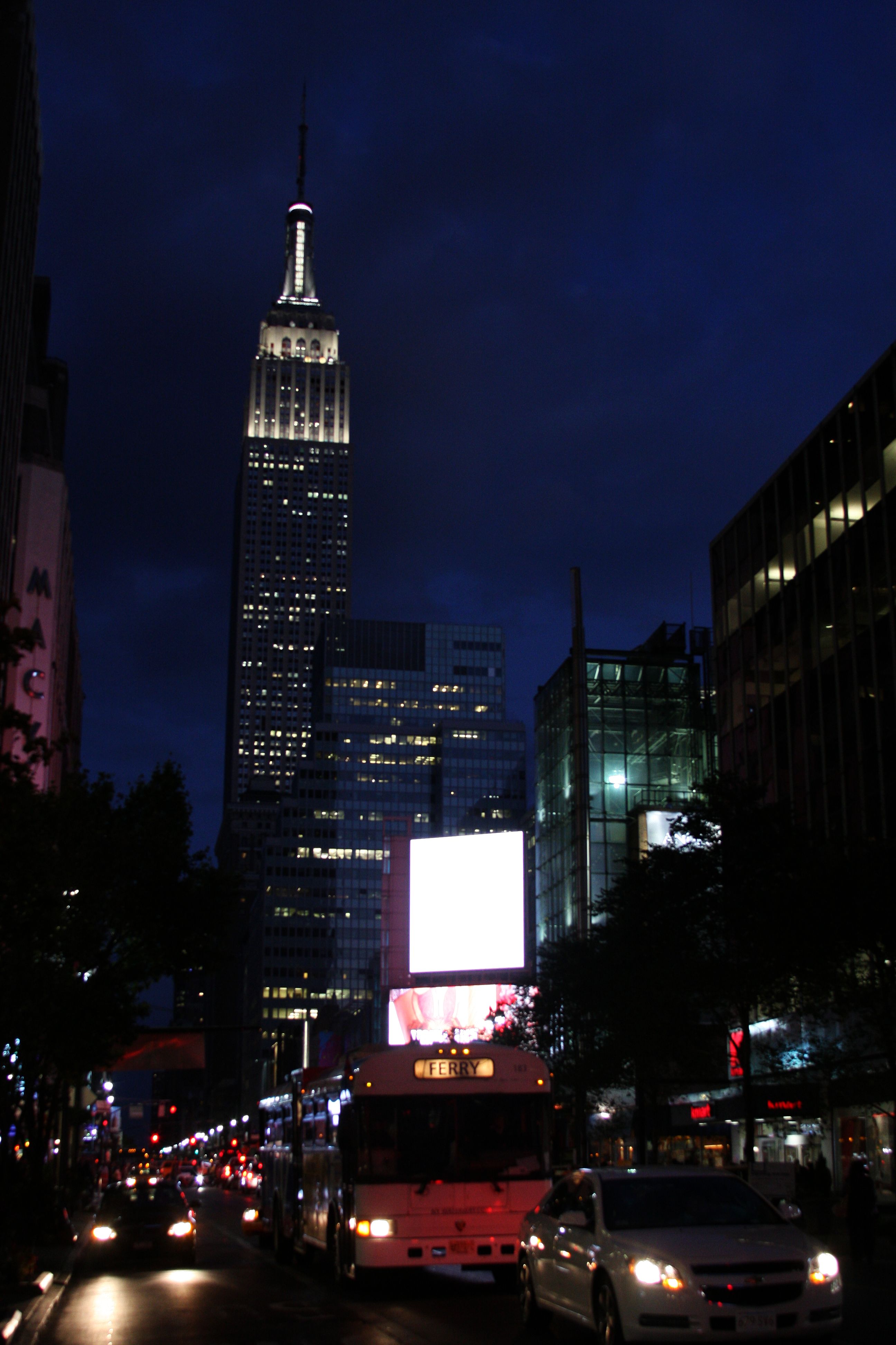 Empire State Building by night, today white